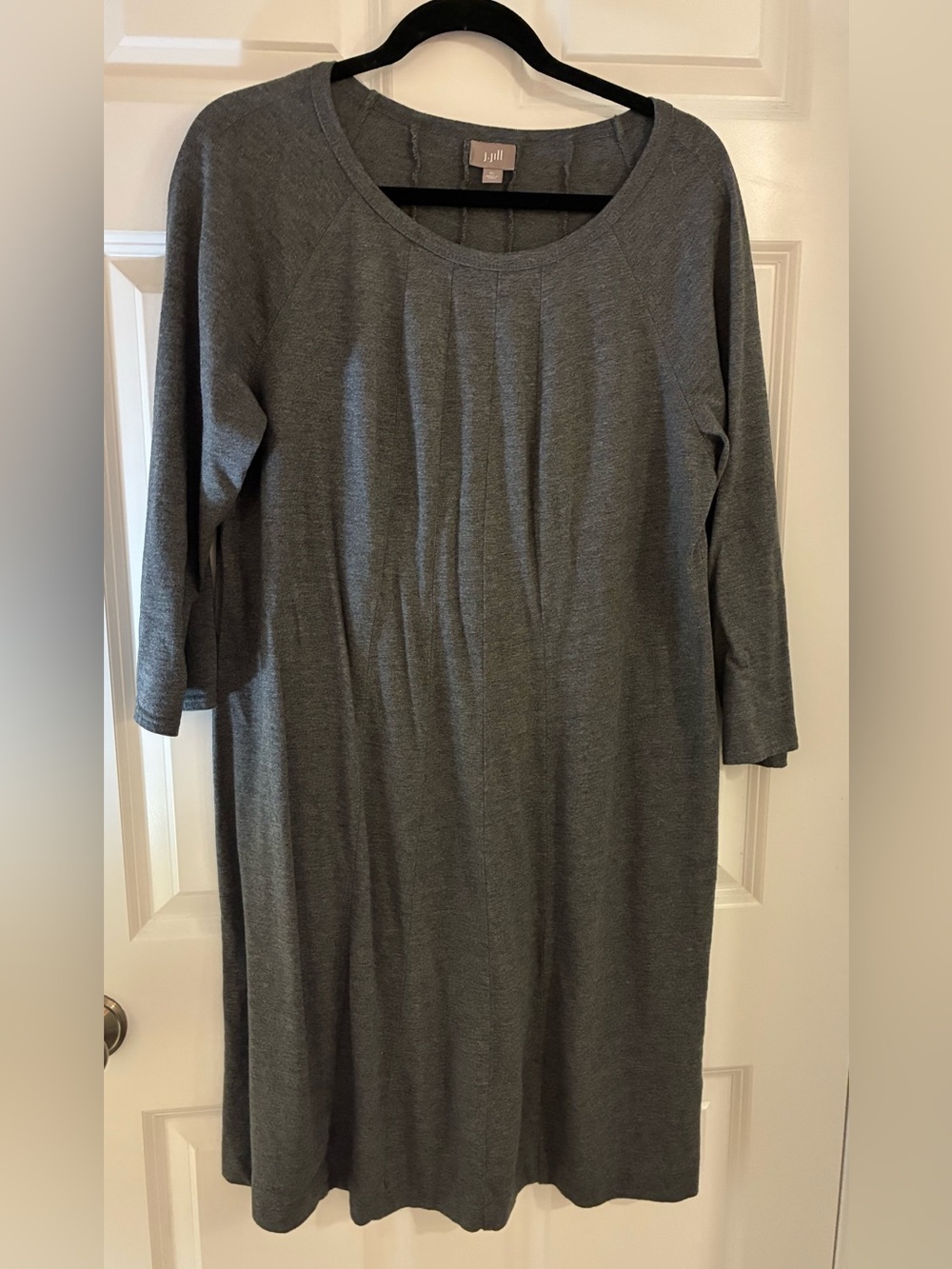 J. Jill Shift Dress Gray Casual 3/4 Sleeves XL